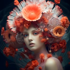 美丽的水下海葵海葵花女神近距离肖像2