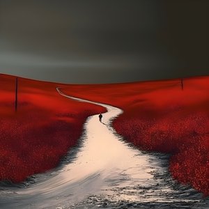 一条漫长的红色道路。 去。 就像从未逃跑的英雄一样。 1