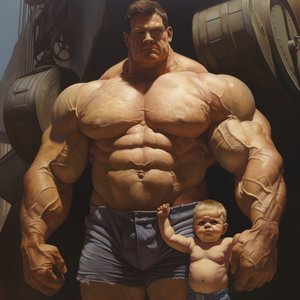 令人生畏和令人讨厌的举重类固醇狂迷宝贝与巨大的肌肉男 2