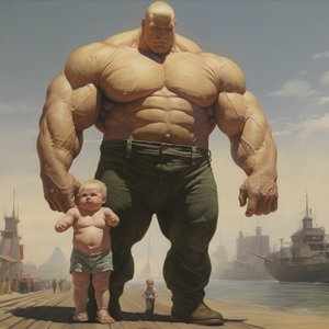 令人生畏和令人讨厌的举重类固醇狂迷宝贝与巨大的肌肉男 3