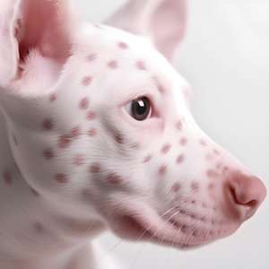 白色动物达尔马提亚斑纹上粉色猪的迷人特写 2