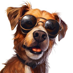 Hund, Cartoon, Sonnenbrille 3