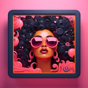 粉色木框中的黑人妇女艺术作品，宣告她是坚强的 3 作者 Kurt Heppke