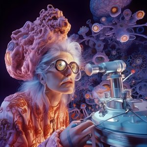 超分辨率电子显微镜拍摄的大卫-拉夏贝尔艺术风格的女人 2