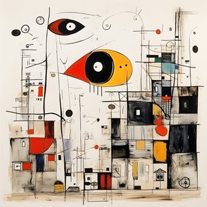 琼-米罗的超现实插图。3