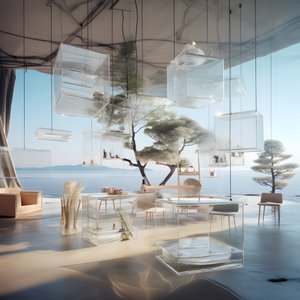 中间有岛台的透明建筑 1 作者 库尔特赫普克