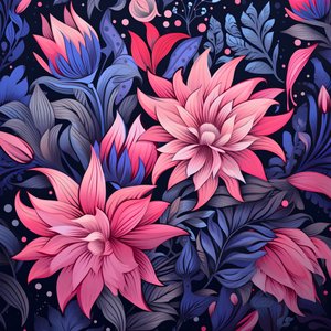 一束粉色和蓝色的鲜花 1