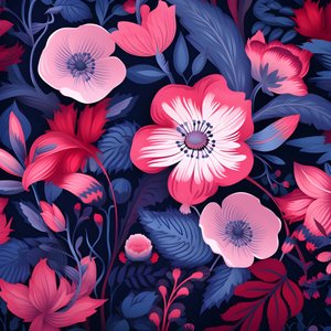 一束粉色和蓝色的鲜花 3