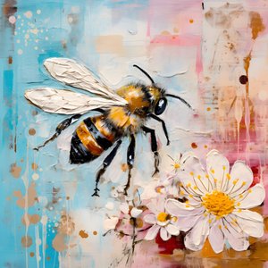 粉彩厚涂油画技术 2 中的蜜蜂插图