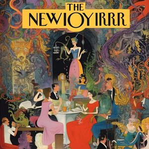 Farbenfrohes New Yorker 封面复古卡通插图 3