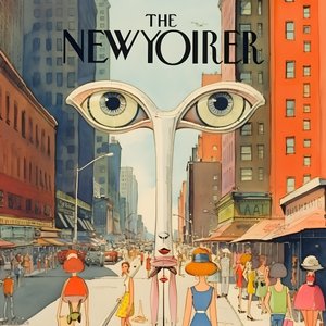 Farbenfrohes New Yorker 封面复古卡通插图 4