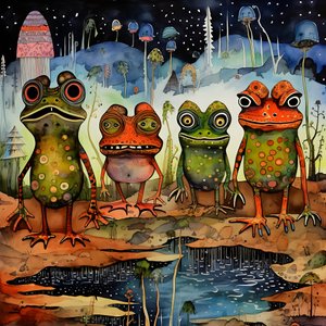 Froeschen 4 的整页水彩和水墨画