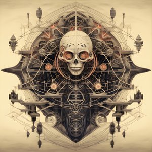 莱昂纳多-达文西的概念素描画册插图 一棵树的根从地里长出来，像杰克和豆茎一样直冲云霄 4