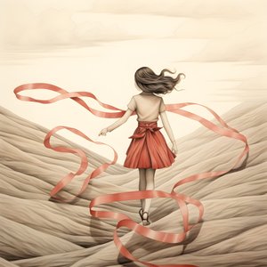 一个带着丝带跳舞的女孩的天真绘画 4 作者 Kurt Heppke