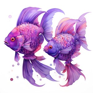 两条紫色的鱼 3