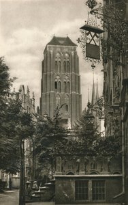但泽。 open彭加斯（Jopengasse）-圣母教堂，1931年 作者 库尔特·希尔斯彻