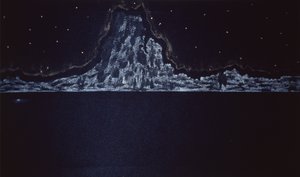 午夜喷发》，2004 年（纸上水彩画）