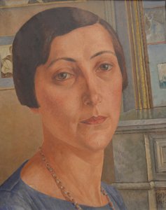 Salomea Nikolayevna Andronikova的肖像1888-1982年。 作者 库兹马·谢尔盖维奇·彼得罗夫·伏特金