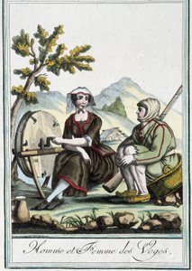 孚日山脉的男人和女人--载于J. Grasset St Sauveur的 "航行百科全书"，Deron，巴黎 作者 LF Labrousse