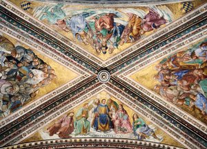 乔瓦尼-达-费索莱（Giovanni da Fiesole）（又名弗拉-安吉利科（Fra Angelico）和卢卡-西格诺雷利（Luca Signorelli））的壁画拱顶，奥尔维耶托大教堂圣布里齐奥圣母教堂。意大利 作者 L Fra Angelico and Signorelli
