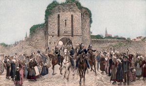 Cavalry Leaving a Breton City (colour photogravure)