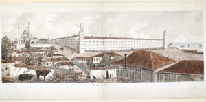 1857年Scutari的Barrack医院的视图 作者 艾丽西亚·布莱克伍德夫人