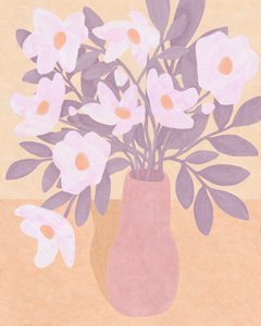 粉色花瓶中的花朵，2023 年（数码）