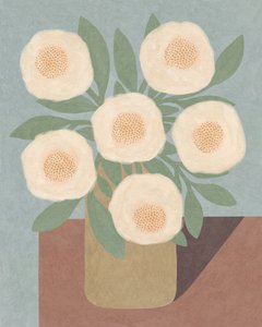 黄花瓶中的白花，2023 年（数码）