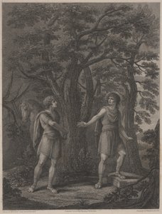 弗朗切斯科·巴托洛佐（Francesco Bartolozzi 1797）所作的插图为“帕拉蒙和阿尔凯特”的插图（点刻） 作者 戴安娜夫人（后）Beauclerk