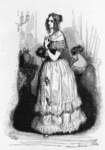 朗热公爵夫人的插图，巴尔扎克 (Honore de Balzac，1799-1850 年) 的小说，来自多卷集《人类喜剧》，莱恩版画 作者 莱恩莱恩