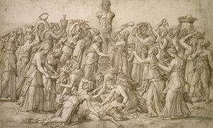 祭祀Priapus，1540年（笔和bistre） 作者 兰伯特·隆巴德