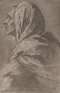一个女人的头像，约1758年。 作者 兰伯特·西吉斯伯特·亚当