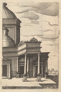 建筑物[Templum Veneris]的局部视图，来自 "Ruinarum variarum fabricarum... "系列，1554。
