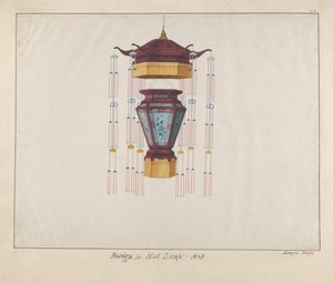 大厅灯的设计，约1800-1810年。 作者 拉姆夸