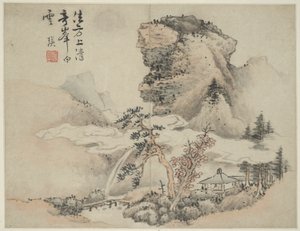古代大师风格的山水画：取材于方从义（约 1340-80 年活动）