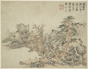 古代大师风格的山水画：取材于王蒙（约 1308-1385 年）