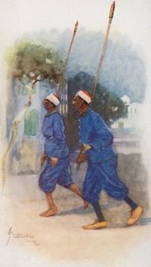 埃及人民：点灯人，Illi walla el Lumad（彩色石版画） 作者 兰斯·萨克雷