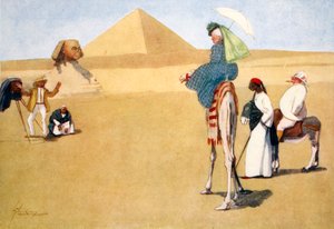 在金字塔摆姿势》，1908年。  