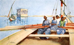 乘坐Felucca去Philae》，1908年。   作者 兰斯·萨克雷