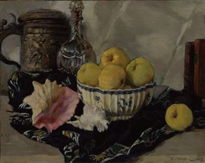 静物。贝壳和苹果，1917年