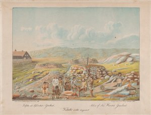 格陵兰岛新赫恩胡特的原住民，1863年。 作者 拉斯·穆勒