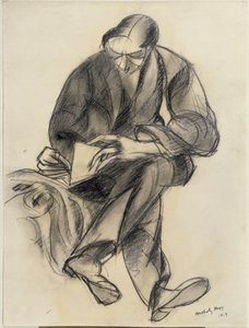 坐姿人物阅读，1919年 作者 拉斯洛·莫霍利·纳吉（Laszlo Moholy Nagy）