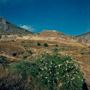 希腊伯罗奔尼撒半岛（公元前 1500-1100 年）迈锡尼古城遗址景观