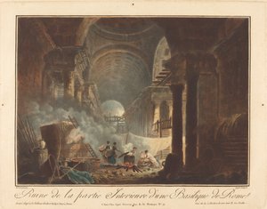 罗马一座大教堂的内部废墟 作者 Laurent Guyot after Hubert Robert