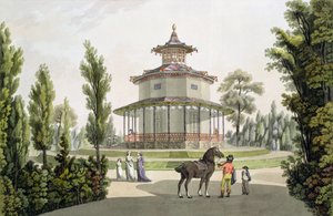 中国避暑别墅的视图，在Eisgrub的利希滕斯坦宫，由Johann Ziegler（1750-c.1812）雕刻，1792年 作者 劳伦斯詹沙