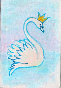 天鹅王，2025 年（丙烯酸画布） 作者 