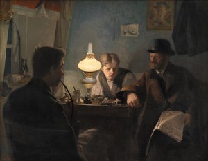 访问鞋匠的商店，1885年。 作者 劳瑞特的安徒生戒指