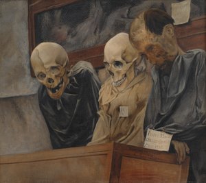 来自巴勒莫卡布奇尼教堂的三个头骨，1894年。