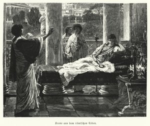 Scene from life in ancient Rome (engraving) 作者 劳伦斯（之后）阿尔玛·塔德玛