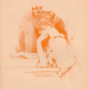 一个女孩的素描，c1885，1896年 作者 劳伦斯·阿尔玛·塔德玛